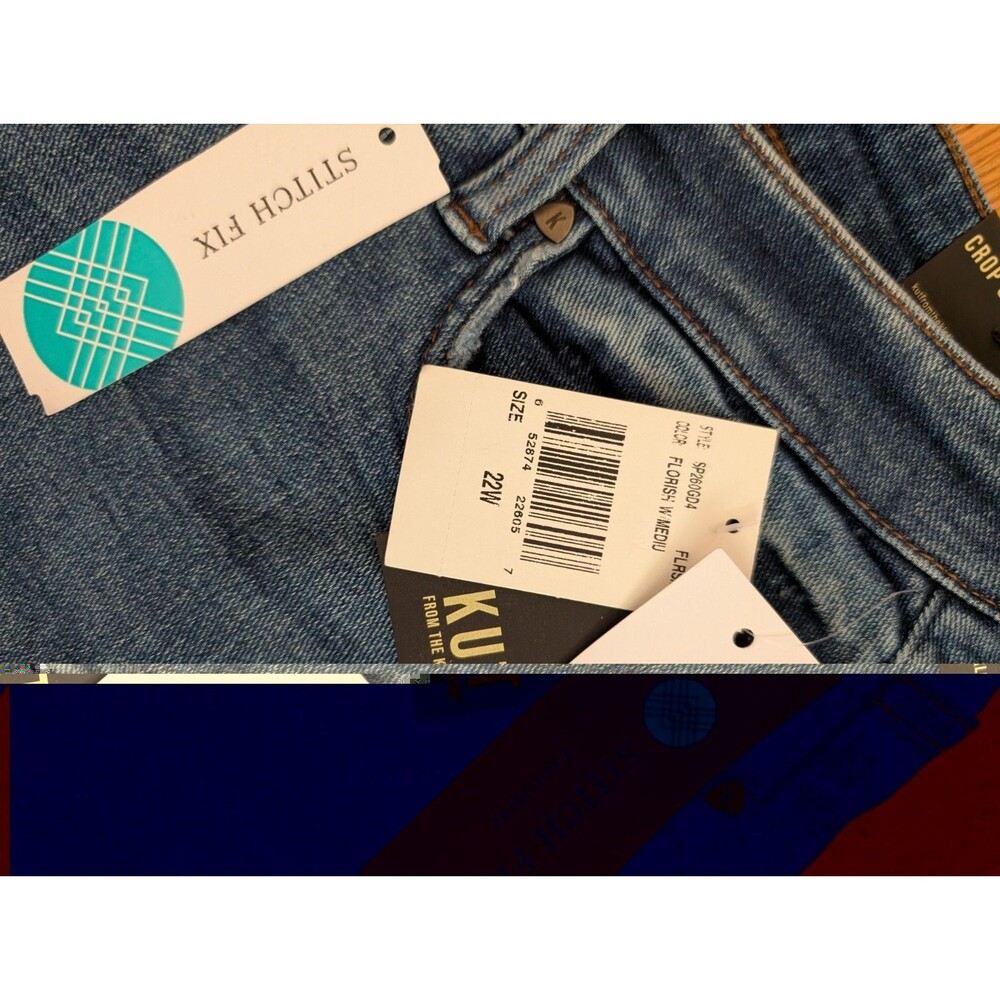 KUT FROM THE KLOTH. Jeans 22W Ellen Roll Cuff Crop Straight Leg Stitch Fix NWT - Picture 4 of 11